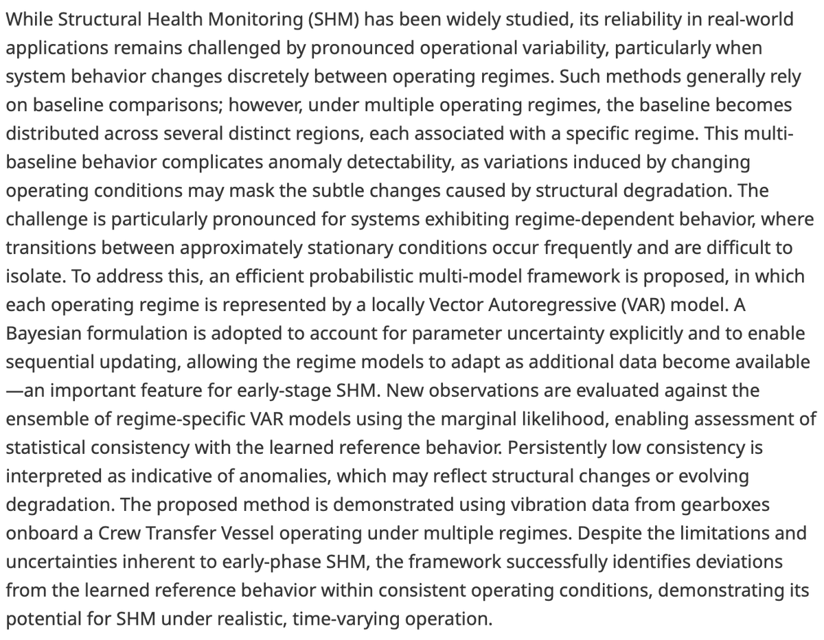 DCE_Journal's tweet photo. New article!

Bayesian multi-model time series approach for structural health monitoring with sequential updates

👉https://t.co/d67gbvaTrd

By Casper Aaskov Drangsfeldt, Luis David Avendaño-Valencia and Marie Lützen

#Bayesian #multimodel #ships #structuralhealthmonitoring https://t.co/o6oVpbOPya