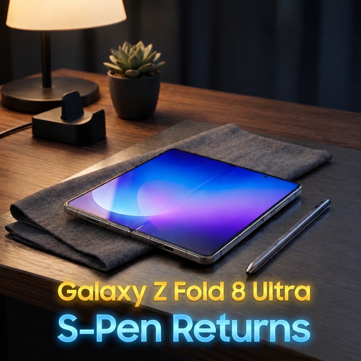 Techsomewhere01's tweet photo. Samsung Galaxy Z Fold 8 Ultra leaks: 🔋5,000mAh battery, ✏️S-Pen is back, 📱~10% thinner &amp; lighter, and a near crease-free display. Galaxy Unpacked drops July 22 in London 👀

🔥Full Details - https://t.co/RWDYZuO2YP

#GalaxyZFold8 #GalaxyUnpacked #SamsungLeaks #SPen #Foldables https://t.co/SeF13jn3wN