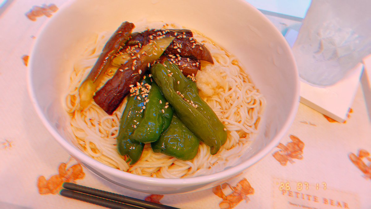M_chan0114's tweet photo. 煮浸しとそうめん！ https://t.co/xRT222G568
