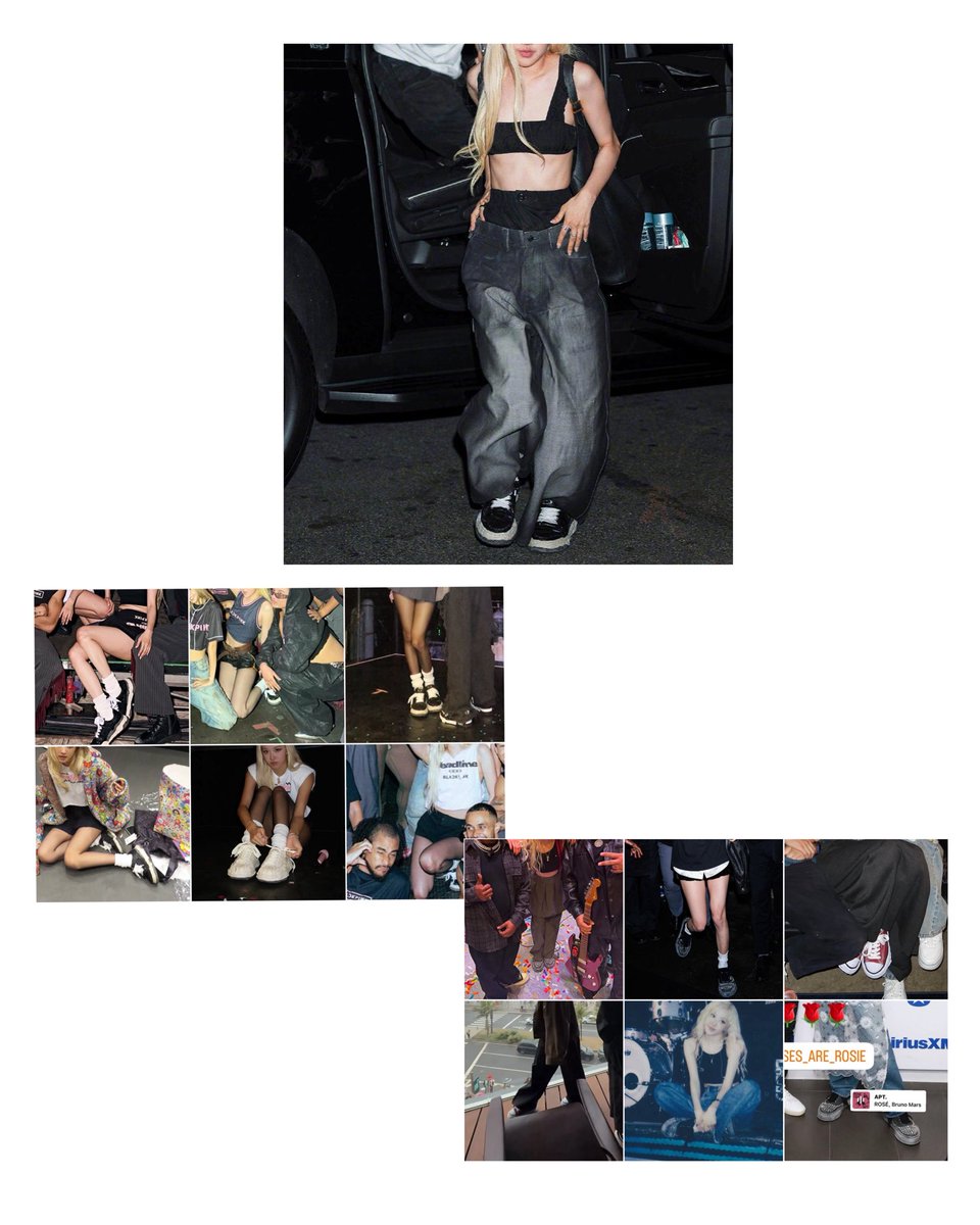 time2jr's tweet photo. Maison MIHARA YASUHIRO (MMY) メゾン ミハラヤスヒロ 

remember when jaehyun wore this sneakers of the brand couple of times in 2023 

in 2024 to recently (mostly in ‘rosie’ promotion era), rosé’s been constantly wearing some sneakers from the same designer, also recently on deadline tour 

feels like it became one of her favorite shoes back then, the brand is known for their popular chunky-soled sneakers!