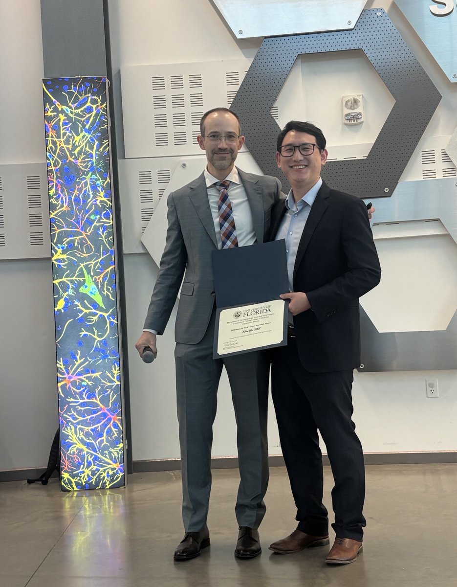 UF_ENT's tweet photo. Congratulations to Dr. Kevin Liu, recipient of the 2026 Head and Neck Surgery Academic Award! This award recognizes exceptional academic achievement, dedication to learning, and commitment to excellence within the field of Head and Neck Surgery. https://t.co/k77isILjjT