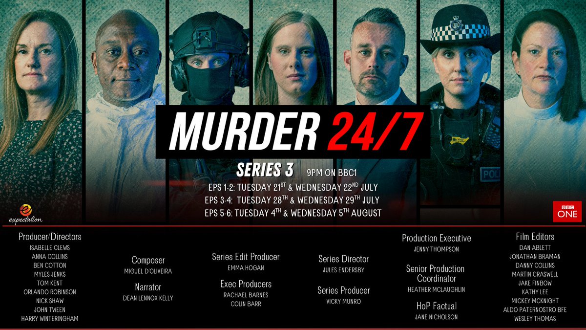 hellohobsons's tweet photo. Narrated by Dean Lennox Kelly #Murder247 is back on our screens Tuesday @BBCOne 
In the pursuit of justice, every second counts. From the 999 call to conviction, via critical forensics and identifying suspects, follow the cases as they unfold - in real time. https://t.co/JLdBLM5ngl