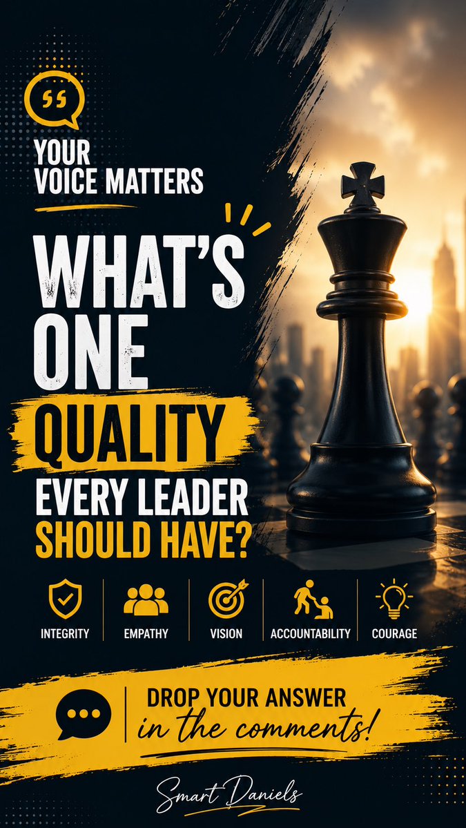 smart_daniels01's tweet photo. 💬 What’s one quality every leader should have?

#Leadership #CareerGrowth #BusinessDevelopment #ProjectManagement #GrowthMindset https://t.co/hDk2g48EeB