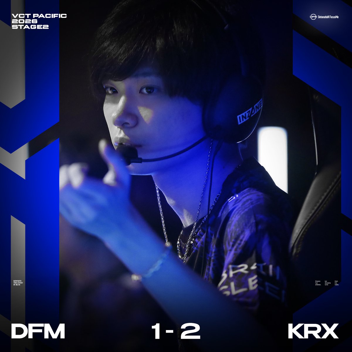 DFM_VALORANT's tweet photo. #VCTPacific 2026 STAGE 2 DAY 2

Match 2
vs KRX 1-2

SPLIT 13-11
SUNSET 6-13
SUMMIT 7-13

ONE MAP SHORT.
フルマップの激戦となるも、あと一歩届かず。
切り替えて、次戦に向けて準備します。

#DFMWIN #DFM_VALO https://t.co/ZxCTgINVSU