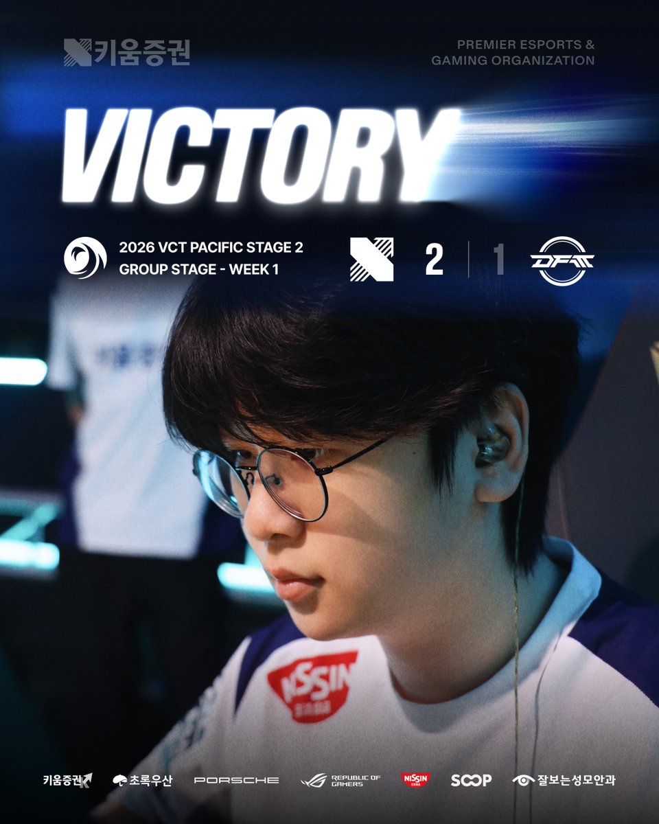 DRX_VALORANT's tweet photo. 2026 #VCTPacific Stage 2 Week 1 vs DFM - 2:1

Successful debut for @Flicker_vlrt 👍
We get our first win of the Stage against DFM!

#KIWOOMDRX #Unbreakables https://t.co/cLtjhrEfcT