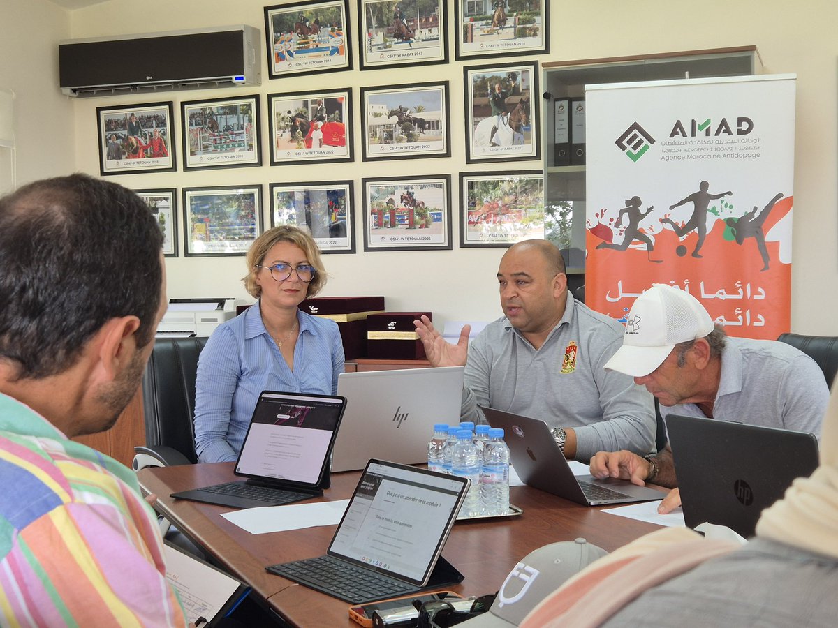 amad_maroc's tweet photo. Formation ADEL réussie ✅ Athlètes et entraîneurs de la FRMSE accompagnés par l’AMAD, prêts pour les Jeux Méditerranéennes #JeuxMéditerranéens #maroc #wada #sportequestre # sport https://t.co/4rywaP2gKw