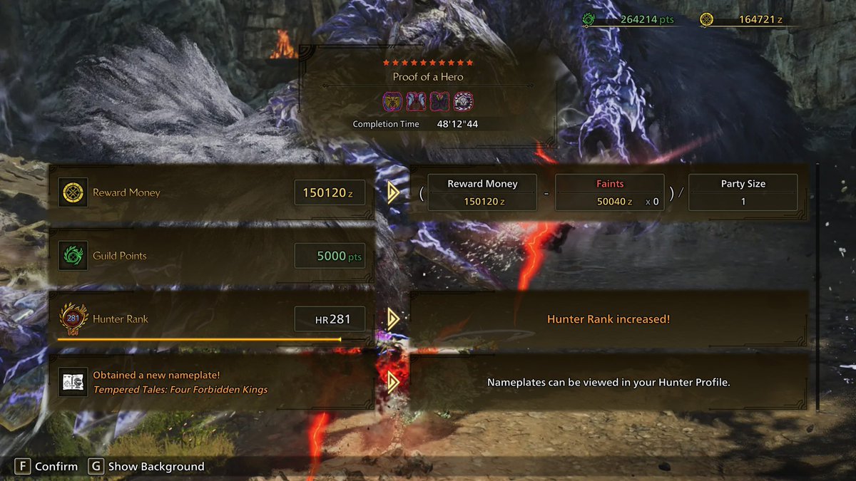 icebergxxx0's tweet photo. Finally completed the “Proof of a Hero” mission in Monster Hunter: Wilds.

Even with support hunters, this was still down to the wire, since you only get 50 minutes!

If anyone attempts this with friends or support hunters, make sure your builds are at peak damage/efficiency! https://t.co/qdXczy4m5S