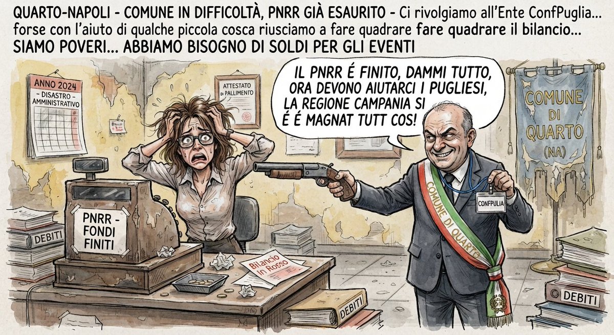 MartySithD10's tweet photo. "Mancano soldi al Comune di Quarto-La Regione Campania é in crisi-Si chiede aiuto alla Puglia per gli Eventi...siamo poveri ed Infiltrati" 

Quarto-Napoli

Creata con IA https://t.co/1F9MYahdDa