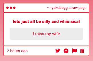 ryukobugg's tweet photo. i hope ur wife comes back soon.. https://t.co/D6XE6vjV9v