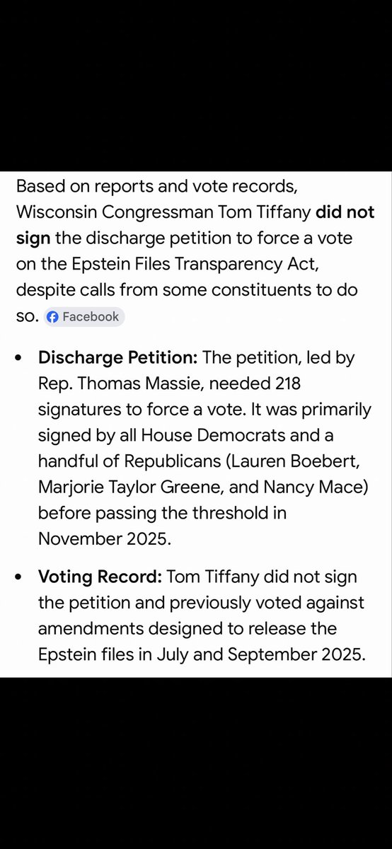 kid_riles's tweet photo. Tom Tiffany refused, on 3 separate occasions, to sign the Epstein discharge petition.

This makes perfect sense, considering he worships a rapist. https://t.co/paBwcMW663