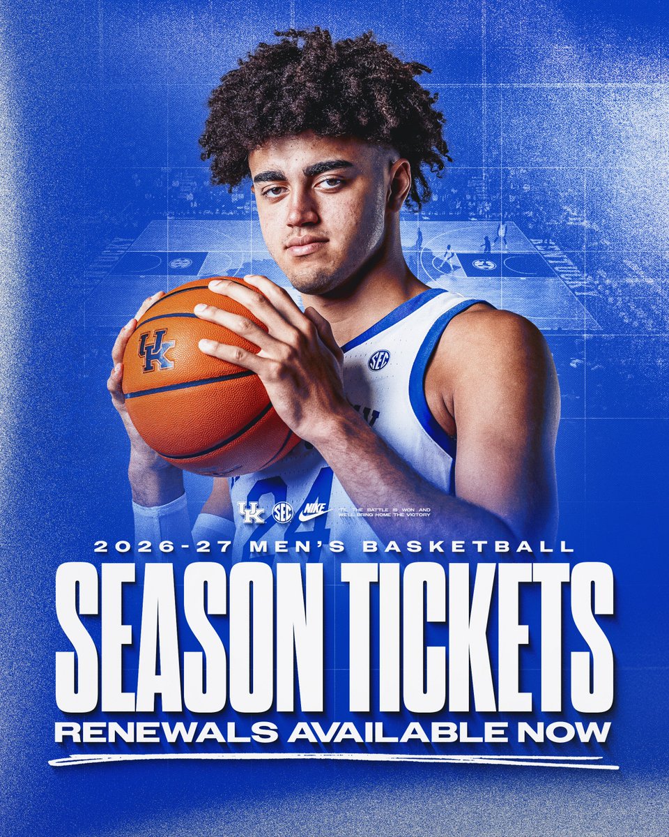 KentuckyMBB's tweet photo. #BBN, today is the day to renew your season tix. 

Learn more at https://t.co/fB3aMiCYJY https://t.co/S4OykJRuuj