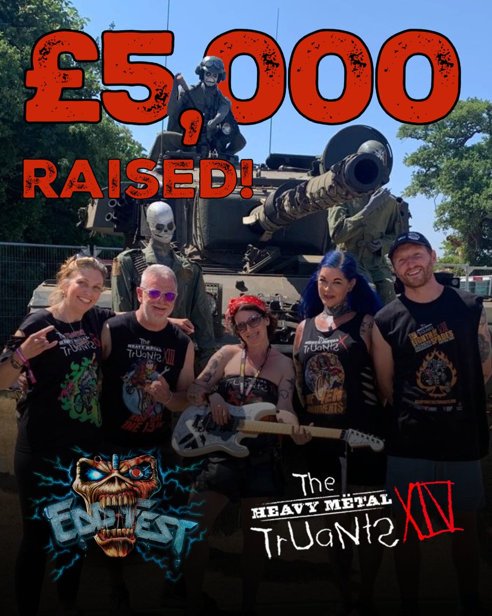 hmtruants's tweet photo. 🤘 £5,000 raised at Eddfest!

Huge thanks to everyone who visited the Heavy Metal Truants tent, took on the challenge, donated and showed their support.

Heavy metal doing what it does best. ❤️
Next stop: Bloodstock!

#HMTXIV #HeavyMetalTruants #Eddfest https://t.co/ovpcx8dvC5