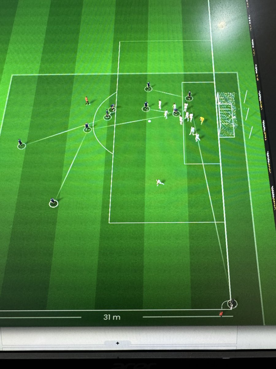 si_design's tweet photo. @draper_rob I’m surprised you don’t mention the lack of organisation by the players themselves. Look at where the players were positioned at the moment the corner was taken for their first goal. Virtually all players bunched up together - the players should be addressing that https://t.co/FJuilPijOQ