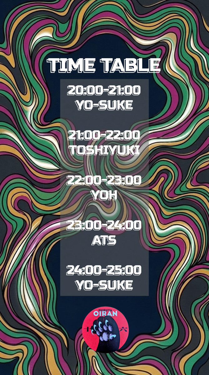 ToShi_1124's tweet photo. 明日は　@oiran_shibuya さんでDJします。
21:00台に回すので是非ともよろしく〜 https://t.co/BgJldrNno2