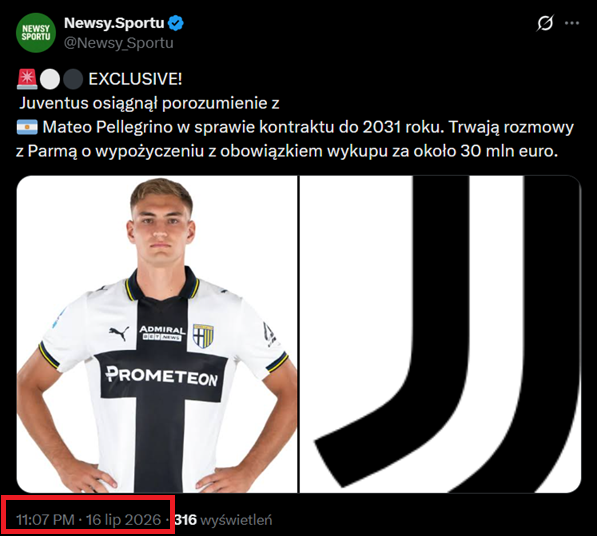 JuvePoland's tweet photo. Chłop ordynarnie kradnie newsy i wrzuca jako swoje "EXCLUSIVE" xD https://t.co/sOYpIcBSsm