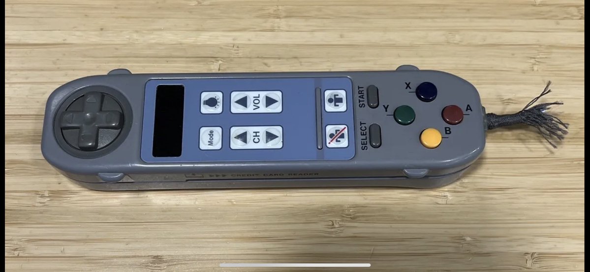 _BehindTheCode's tweet photo. This is a Game controller from the Nintendo Gateway System.😎🤘

A Video Game system used by many airlines which allowed passengers to rent Super Nintendo games mid-flight using a credit card. 

I acquired this a few years back, priorities pushed this onto the back burner, and so it still remains a project on my todo list to interface and test. #Nintendo #SNES #Gateway #retrogaming
