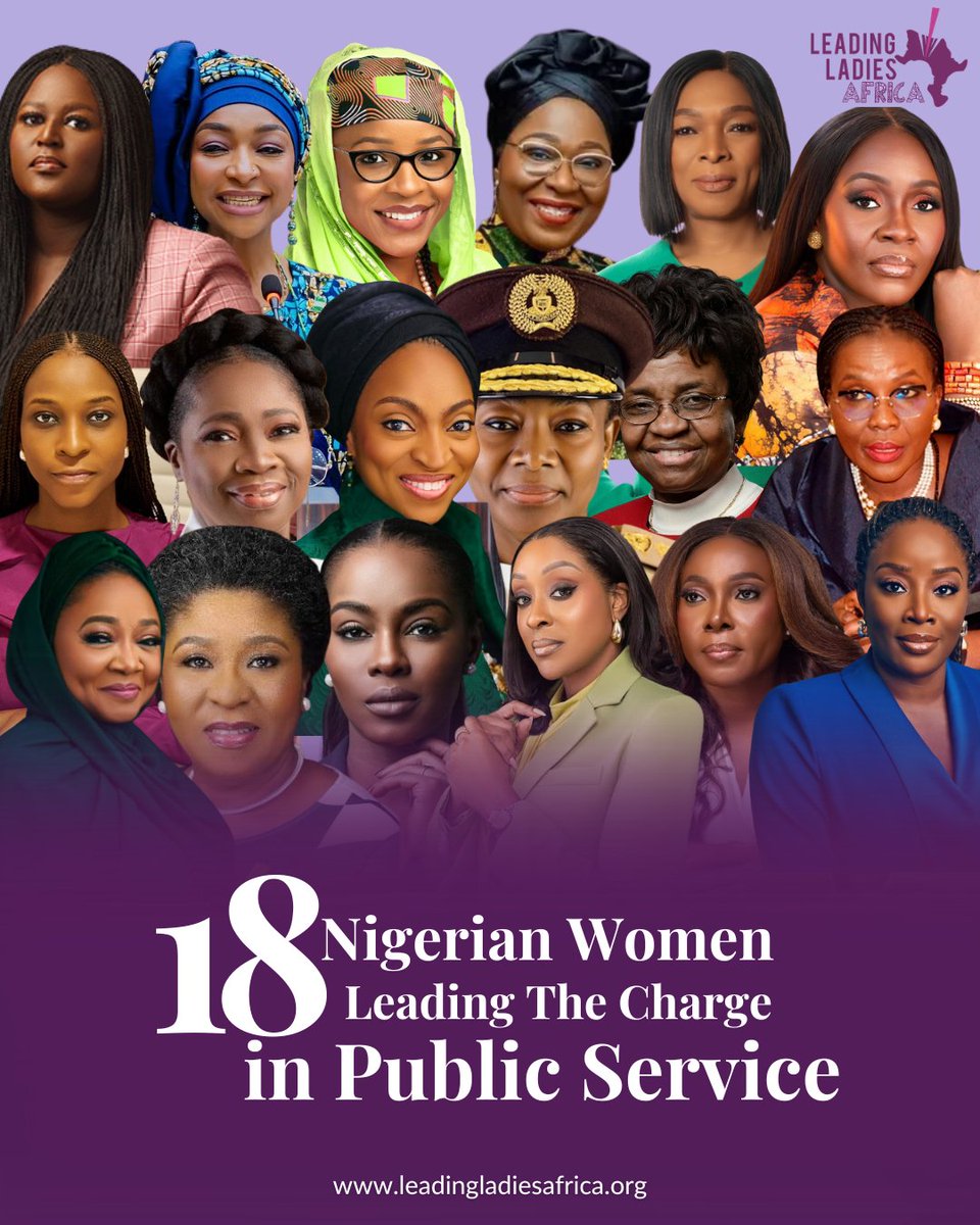 LeadingLadiesAF's tweet photo. Nigeria's public service is being held together by women and most people have no idea.

These 18 women are not waiting for a seat at the table. 

Meet 18 Nigerian Women Leading The Charge in Public Service.  🧵🪡 https://t.co/jJ50r3e4jj