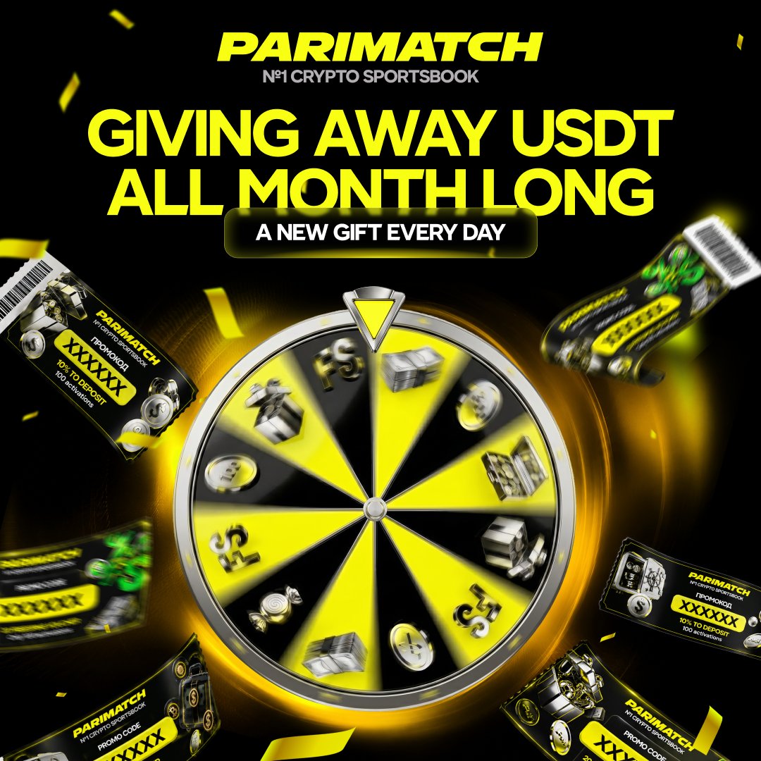 parimatch's tweet photo. 🔥 Month of prizes is back
Every day we’re giving away USDT, vouchers & bonuses 🎁
Don’t miss out:
1️⃣ Follow @parimatch
2️⃣ Check our posts daily
3️⃣ Grab your gift first
Catch your chance 🍀
#Parimatch #Giveaway https://t.co/FF4SNDZxtW