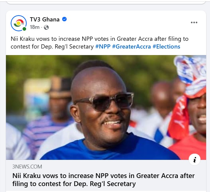 nanakgyesi1's tweet photo. A Deputy Greater Accra Regional Secretary Hopeful of the New Patriotic Party (NPP), Albert Estaraus Nii Kraku has vowed to help the NPP increase its votes in the Greater Accra Region in the 2028 general elections to ensure a victory for the party.
#OneRegion
#OneDirection https://t.co/QdN5oOEEDD
