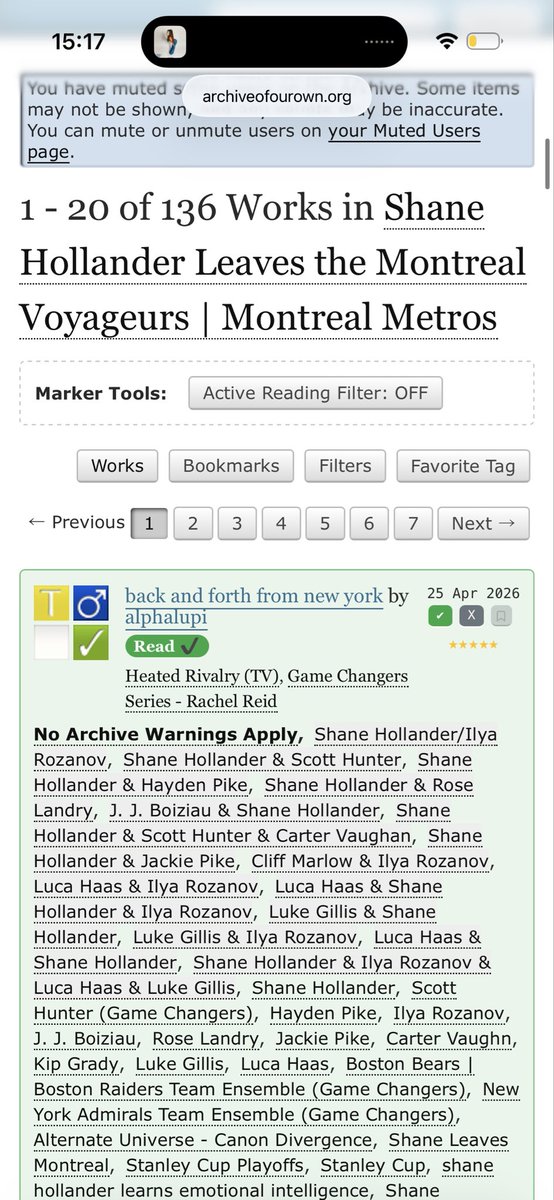 hibrowhollanov's tweet photo. But like it will highlight fics you mark as already read as green, change from green to yellow if there is a new update, blue if you haven’t finished the fic, etc

AND TRACKS WORDS READ😍

Like my bookmarks were working overtime keeping track of this info https://t.co/jMfYB8OaCV