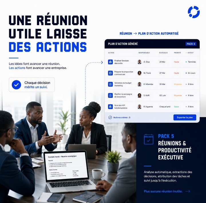 alinyxe_'s tweet photo. 📝 Une réunion sans actions concrètes est une opportunité perdue.
Avec le Pack 5 d'Alinyxe, chaque décision devient automatiquement un plan d'action.
#Productivité #IA #Alinyxe https://t.co/WungbNGkPY