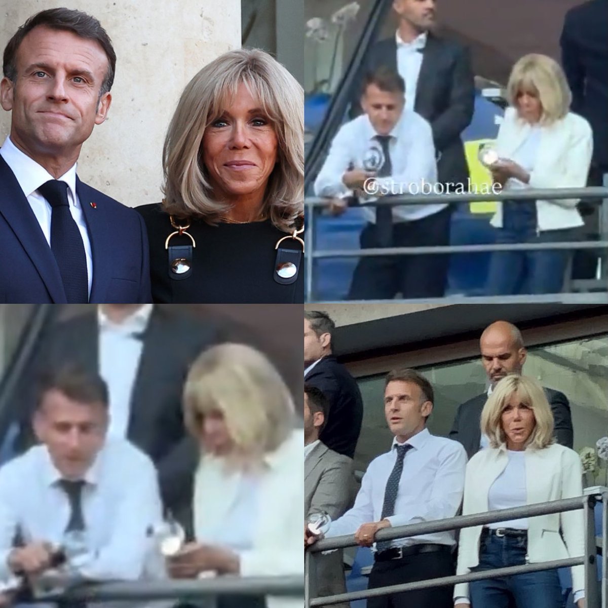 btsdaily77's tweet photo. French President Emmanuel Macron and First Lady Brigitte Macron attended BTS’ Day 1 concert in Paris with ARMY Bombs in hand. 😳😭🇫🇷 https://t.co/rRWi6s9IDS
