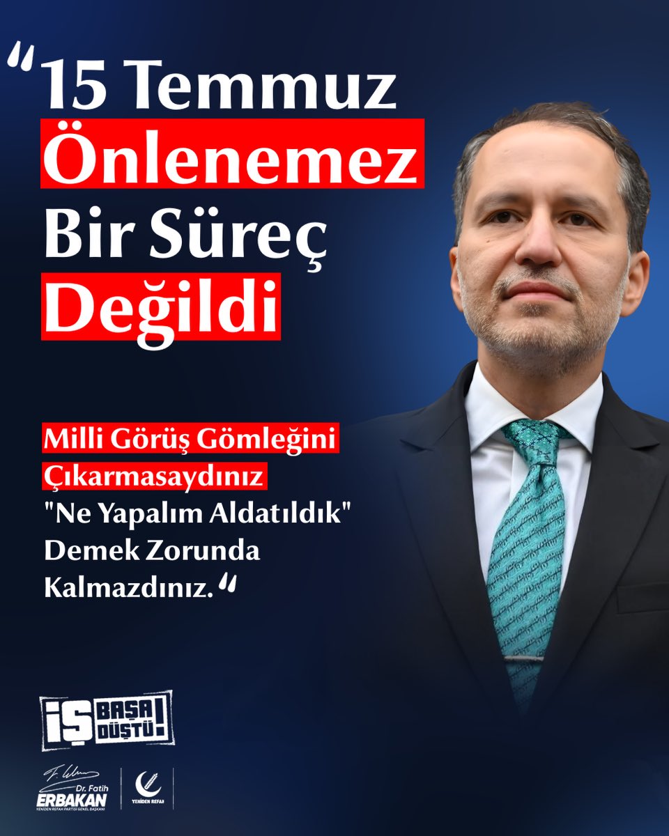 erbakanfatih's tweet photo. Milli Görüş gömleğini çıkarmasaydınız ‘Ne Yapalım, Aldatıldık’ demek zorunda kalmazdınız. https://t.co/fRZrQU7Ywx