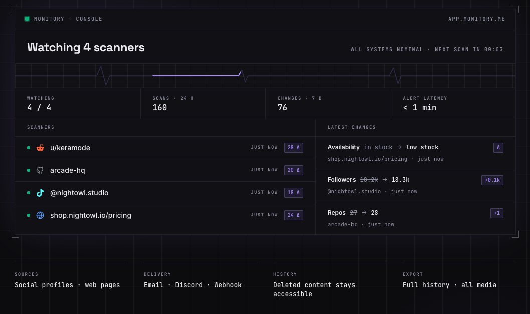 Monitory_'s tweet photo. Monitory is evolving its interface 🖼️

Discover a smoother design and a better highlight of our features to easily unlock Monitory's full potential.

See it in action here: https://t.co/4F29vze9HT
(By the way, new modules dropping soon 👀) https://t.co/AFB9iF0r5C