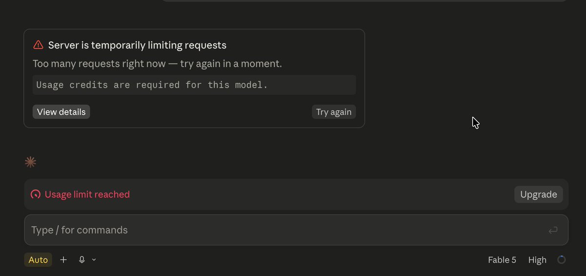 thevedlabs's tweet photo. Has July 19 has come early? 
Can't seem to access Fable 5 after updating Claude Desktop app https://t.co/Qnn6eTyyQ5