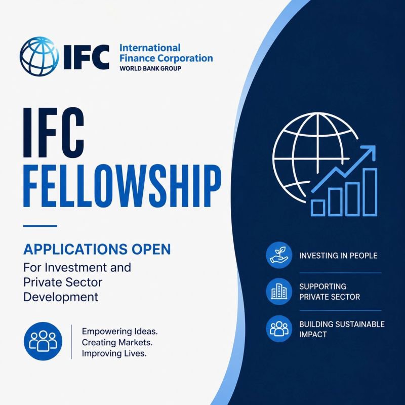 HGBashar's tweet photo. IFC Fellowship Applications Open for Investment and Private Sector Development

The International Finance Corporation (IFC) is accepting applications for its Fellowship Program, offering professionals the opportunity to gain experience in investment, finance, and private sector development.

✔️ Fellowship opportunities in investment, infrastructure, climate finance, private sector development, economics, and advisory services
✔️ Open to qualified professionals and graduate students from diverse academic backgrounds
✔️ Work alongside IFC experts on projects that promote sustainable economic growth and job creation
✔️ Gain global experience, mentorship, and professional development opportunities

A prestigious opportunity to build a career in international finance and contribute to sustainable private sector development worldwide.

Apply Now: https://t.co/nLE2TCfJRO