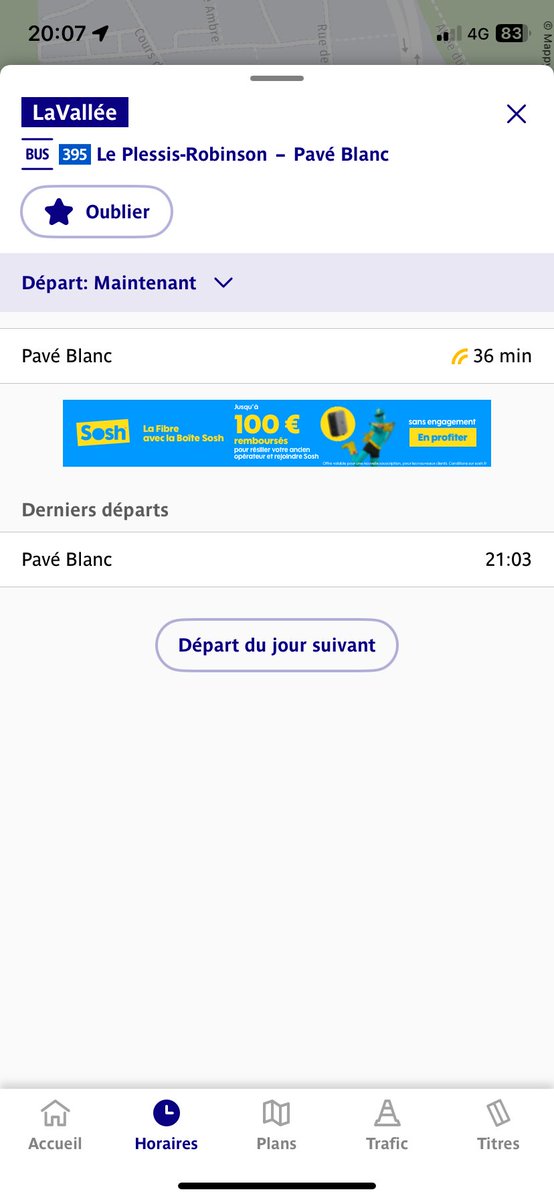 AlexandreBrzh's tweet photo. @IDFmobilites Bonjour, il y a manifestement des soucis de régularité sur le bus 395 en soirée à l’arrêt LaVallée en direction de Pavé blanc. Des bus sont supprimés sans raison connue ou bien ne passent pas aux heures indiquées dans la fiche horaire https://t.co/BBSBGVlp4Q