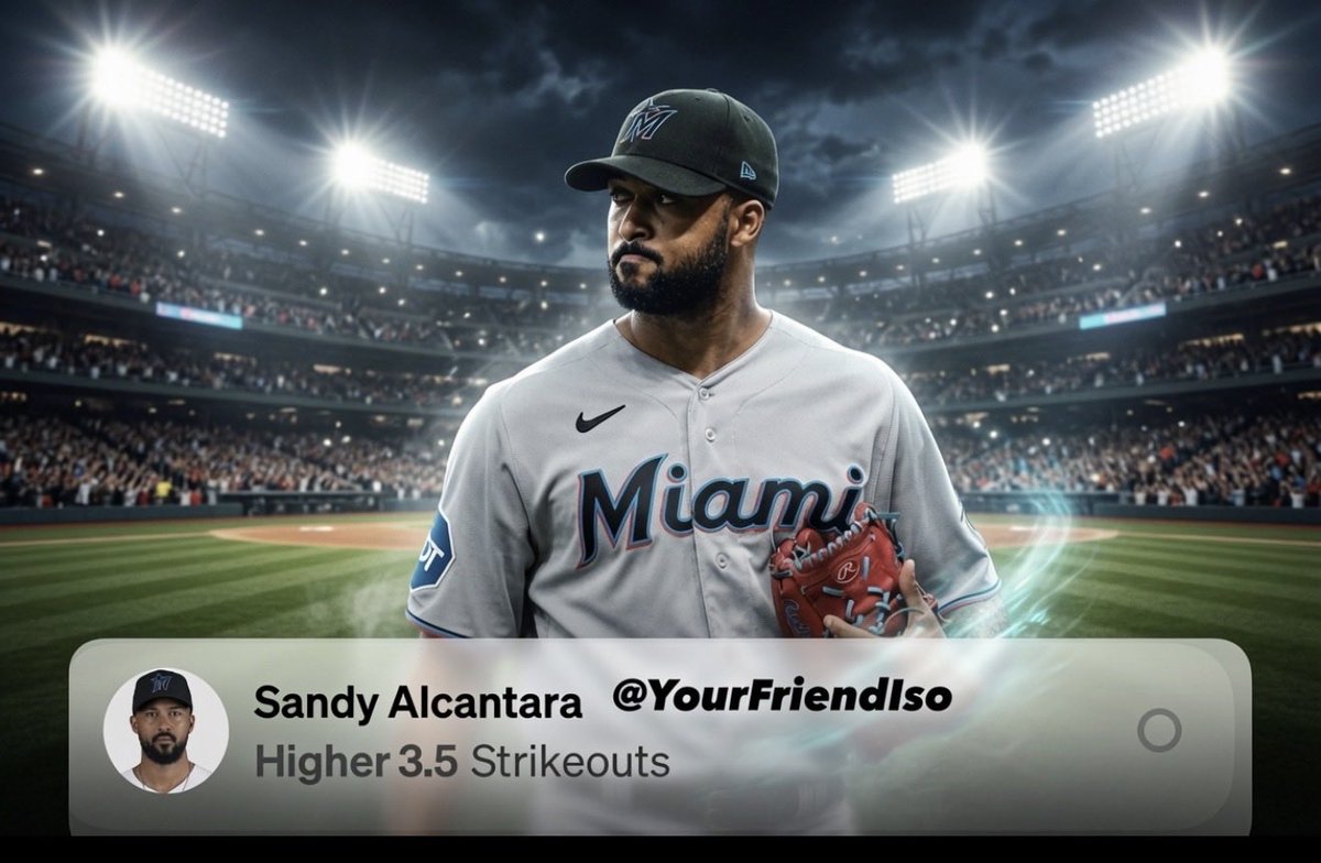 YourFriendIso's tweet photo. 🏆 MLB player prop bet #1 
⚾️ Sandy Alcántara Over 3.5 Ks 

JOIN 🆓 DISCORD FOR MORE PICKS ! 
https://t.co/DfHby6afZr

📊 L10 (8/10 going over) 
📊 Projected 5.2 via AI tool 
📊 63.2 % Chance to win via AI tool 
📊 Locking this pick on underdog 

#MLB #PropBets | #MLBTwitter | #PlayerProps #DFS #Fanduel #DraftKings #BetMGM