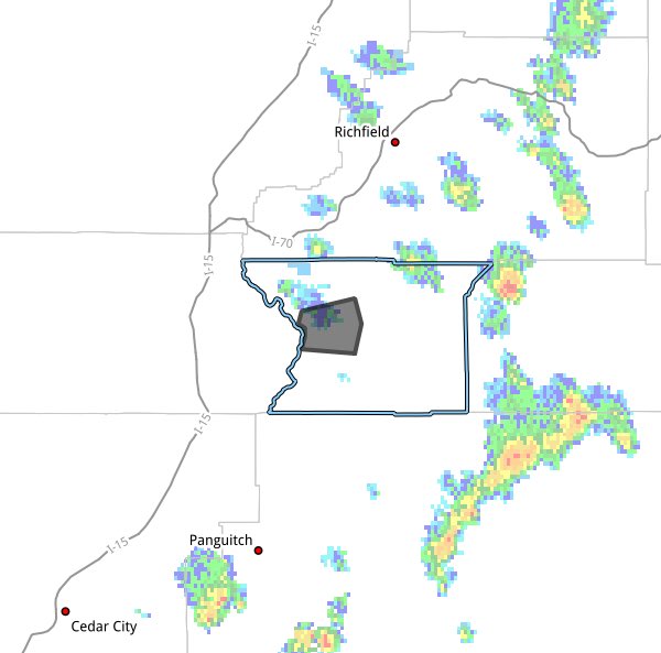 DanPopeWeather's tweet photo. New event. Flash Flood Warning from 7/17/2026 12:11 PM to 3:15 PM MDT for Piute County, UT. https://t.co/AYzX5r4CCy @weathercaster #utwx https://t.co/92y9GP0CM6