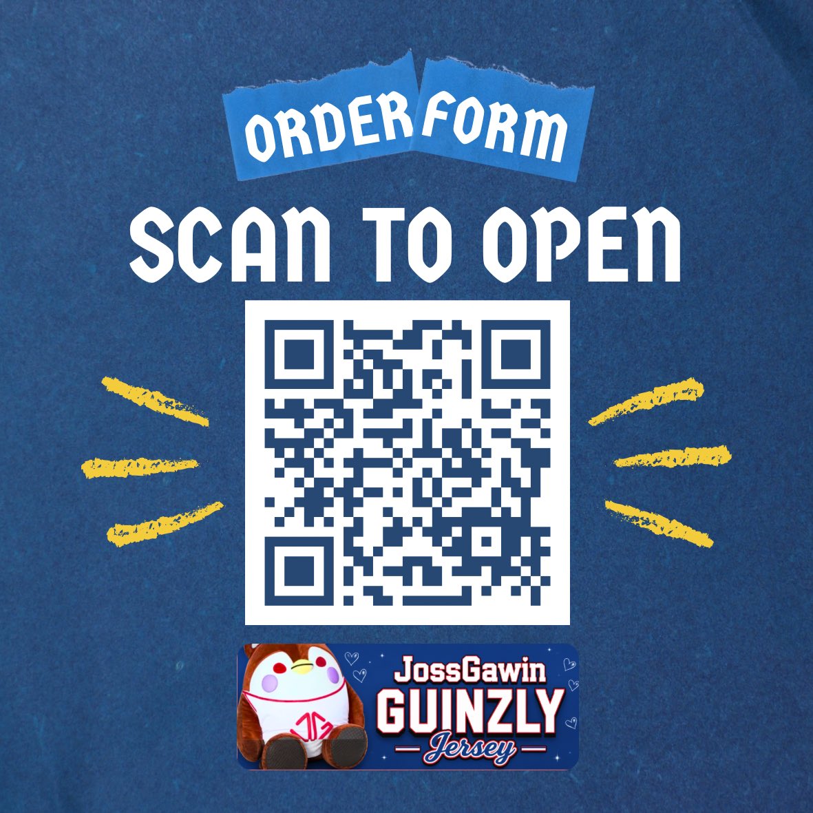 JossGawinPHLUV's tweet photo. Hello, #JossGawin 🇵🇭 Nation! 

We have started a preorder for JossGawin Guinzly Jersey as a Fan Support to JossGawin & Team GMMTV for the upcoming #AllStarGames2026. 

If anyone of you wants to join the preorder, you can scan the QR code for more details and to register. 
‼️ Deadline for order registration is August 01, 2026. Thanks in advance!

Let's fill the arena with a sea of blue and cheer for Joss & Gawin together! 💪🏼💚

#JossGawinMoots