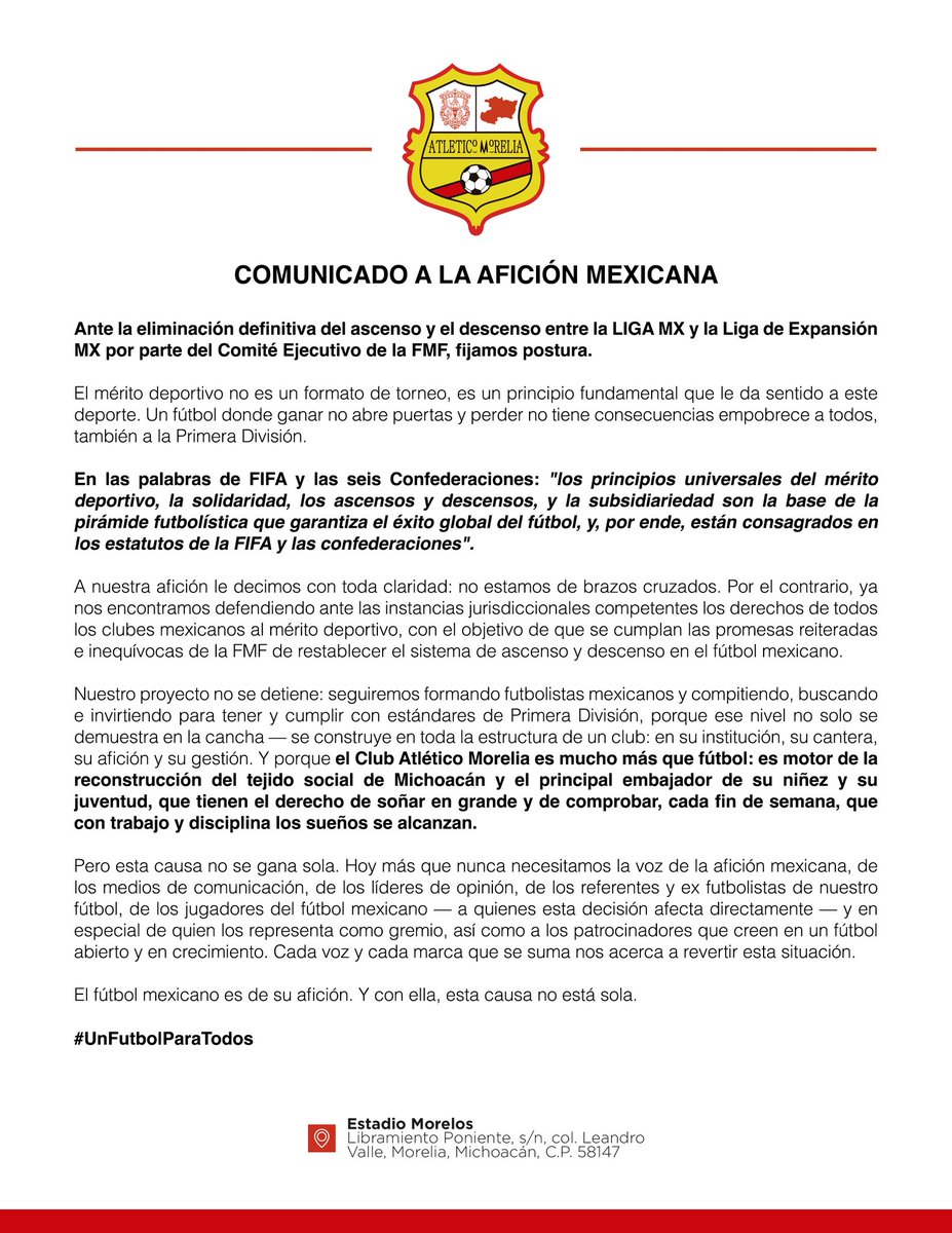C_A_Morelia's tweet photo. 🚨 Comunicado oficial 🚨

#DelCanarioSoy https://t.co/Cz4oQNYLbJ