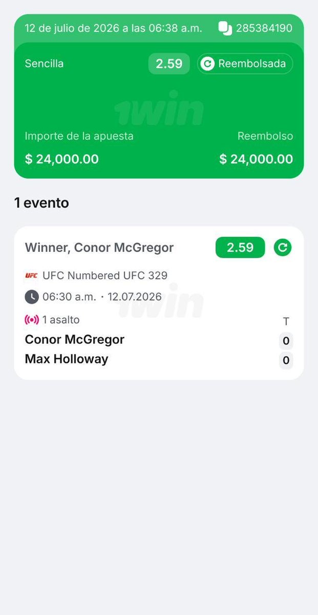 AntiTrainer56's tweet photo. ⚡️ 1win fue contra el mercado de las casas de apuestas y devolvió las apuestas por la derrota de McGregor 🥊💰

La lesión de Conor en el primer minuto de la UFC 329 fue una catástrofe para los fans y un verdadero regalo para las casas de apuestas occidentales. Para ellas, esto se convirtió en una ganancia extraordinaria: más del 73% de las apuestas estaban a favor de la victoria del irlandés, y las compañías simplemente se negaron a hacer reembolsos, citando el reglamento ❌

1win decidió no aprovecharse de una situación de fuerza mayor. La plataforma reconoció que una lesión en los primeros segundos no puede considerarse una pelea real. Por iniciativa propia, la casa de apuestas realizó un reembolso completo a todos los que apostaron por McGregor; los usuarios ya están confirmando que recibieron el dinero 🤝💸

Un caso poco común en el que la lealtad hacia la audiencia resulta ser más importante que el dinero fácil 🏆