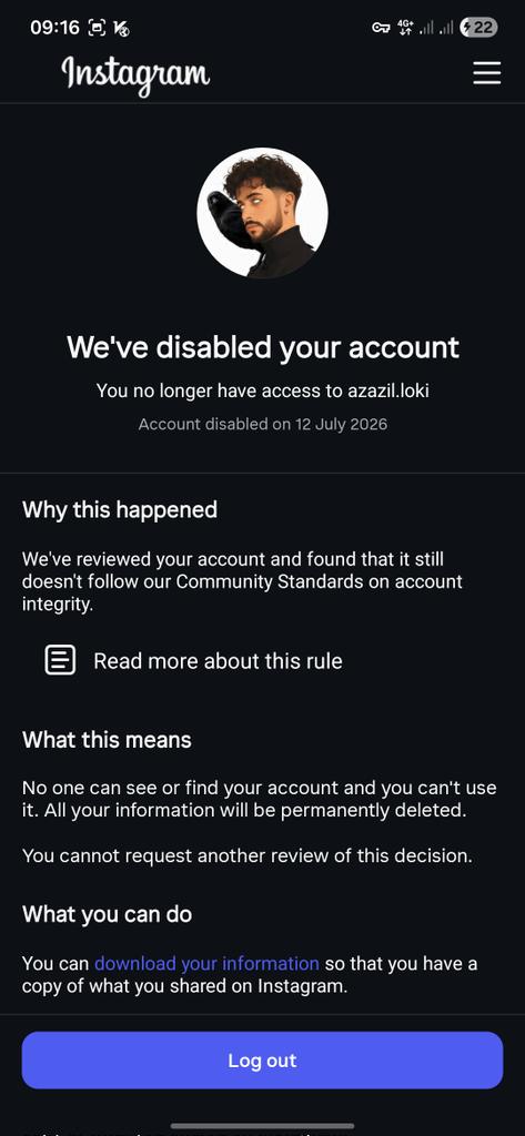 dear2godd's tweet photo. @instagram @MLB @bryceharper3 @instagram 
Dear Meta, my accounts @azrazil, @azazil.loki, and @khodeazazil were suspended by mistake. Each account has different content, and I have never intentionally violated Instagram's policies. Please review and restore them. Email: mohammadmaghsoodi2021@gmail.com https://t.co/mL2wZppTcw
