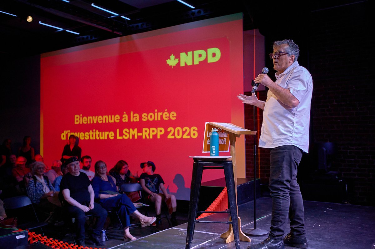 NDP's tweet photo. Congratulations to Nima Machouf and Pierre Céré who were nominated last night as our candidates in the federal ridings of Laurier–Sainte-Marie and in Rosemont–La Petite-Patrie!

Across Quebec, there's a progressive majority looking for leaders who will make life more affordable, strengthen public health care, protect the environment, and stand against war and militarism.

Nima and Pierre are ready to be those leaders. Both have deep roots in Quebec's progressive movements and have spent their lives fighting for fairness and justice. We are proud to have them carrying the NDP banner in the upcoming by-elections.

Join our movement and help send more New Democrats to Ottawa: https://t.co/JDqEfh88jx

Photo credit: Dominic Morissette and Hailey Oldfield
