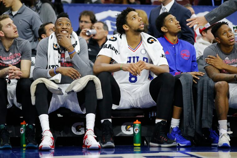 SixersLead's tweet photo. If you can't name everyone in this photo, you don't really know sixers basketball 🤷‍♂️ https://t.co/uEsVioZ3uW
