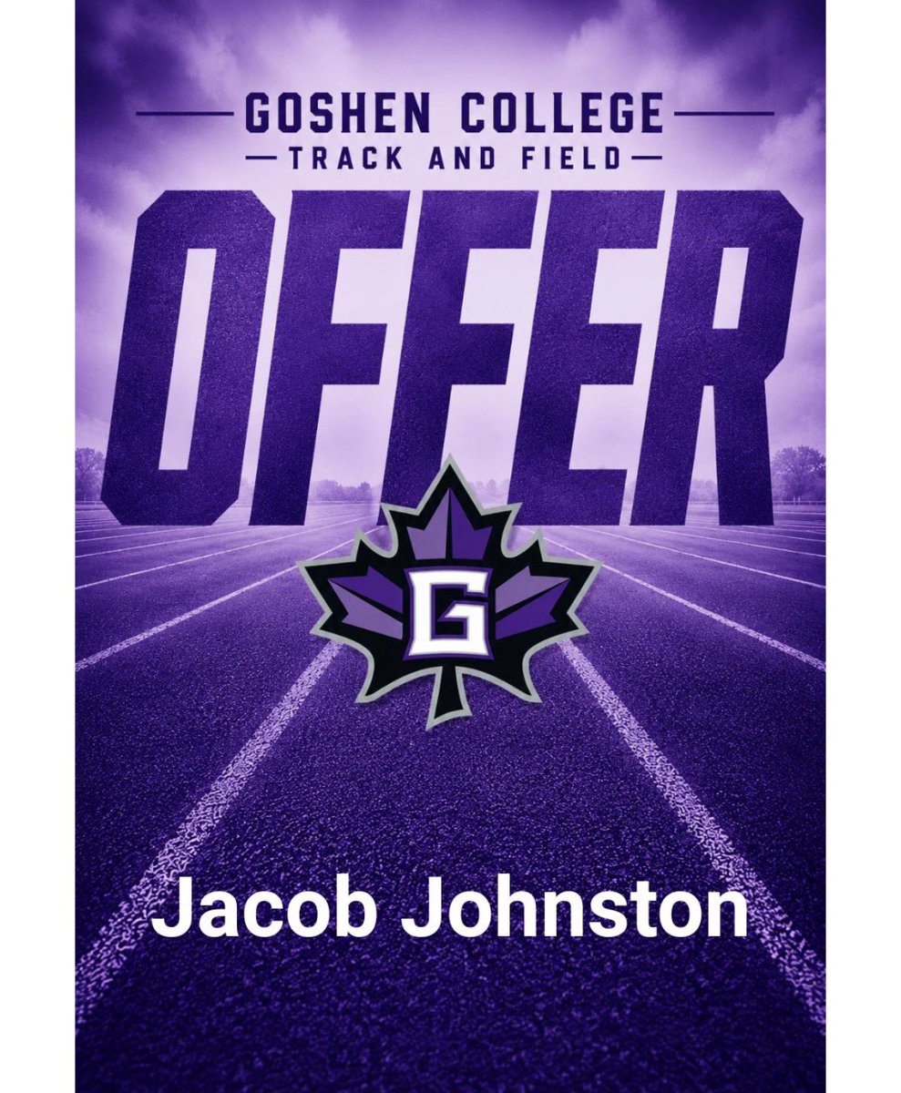 JacobJohnston08's tweet photo. After a great conversation with coach Lloyd I am blessed to receive my 3rd offer to Goshen College!
#Trackandfield #AGTG #Track https://t.co/njbY0vzTa6