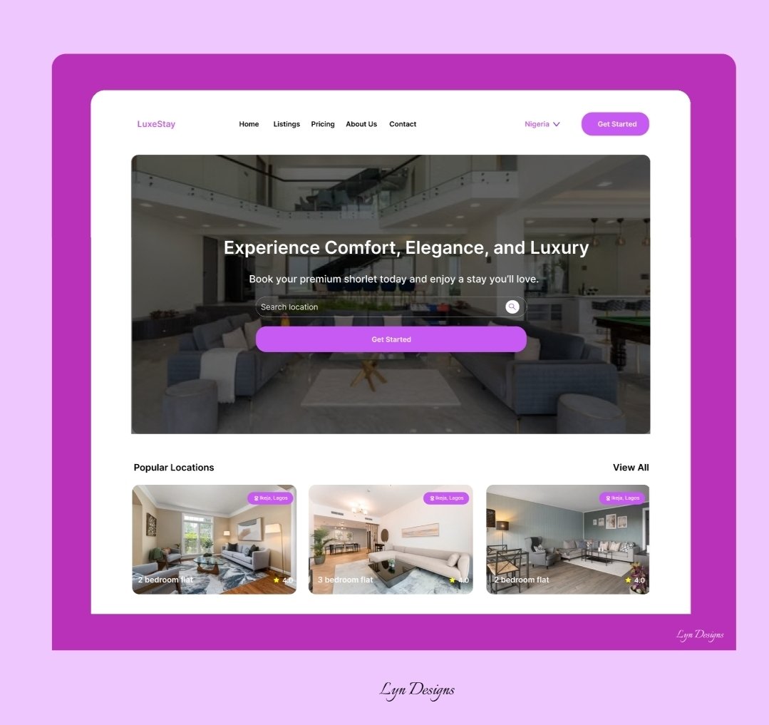 EvelynOlal17356's tweet photo. TGIF π©οΏ½οΏ½βπ»β¨
I designed a clean and modern shortlet booking website focused on delivering a seamless and user-friendly booking experience.
#uiuxdesign #WebDesign #figmadesign #ProductDesign #lyndesigns #opentowork #designjourney #CareerGrowth #LearningJourney #jobsearch https://t.co/y3924y1vNV