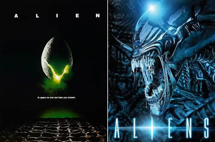 NicOyereyi's tweet photo. Sci-fi horror masterpieces that defined a genre. Alien is a suspenseful survival horror classic, while Aliens expands the universe with larger-scale action, unforgettable battles, and iconic characters. 👽🚀

Alien                   |                   Aliens https://t.co/Vce4BI09xn