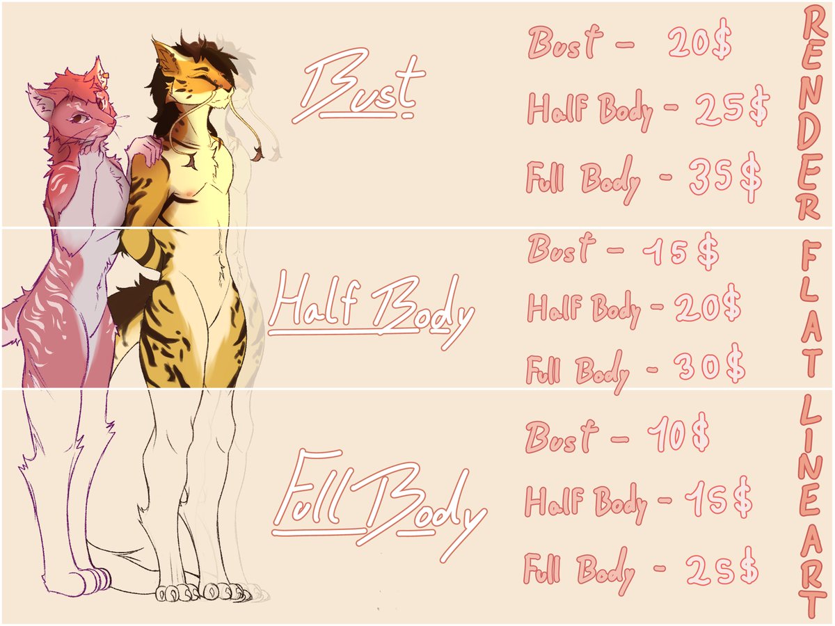 mightbemoka's tweet photo. 🌸COMMISSIONES ARE OPEN!!🌸
✮ More Info below ✮

✮Prices vary on character's complexity aswell as, background, accesories, clothes, more✮

PAYMENT METHODS -
Paypal/Banco Estado only

To reserve a slot or any questions send me a private message!! :3
#furrycommissions #furryart https://t.co/iTKkdcYFXD