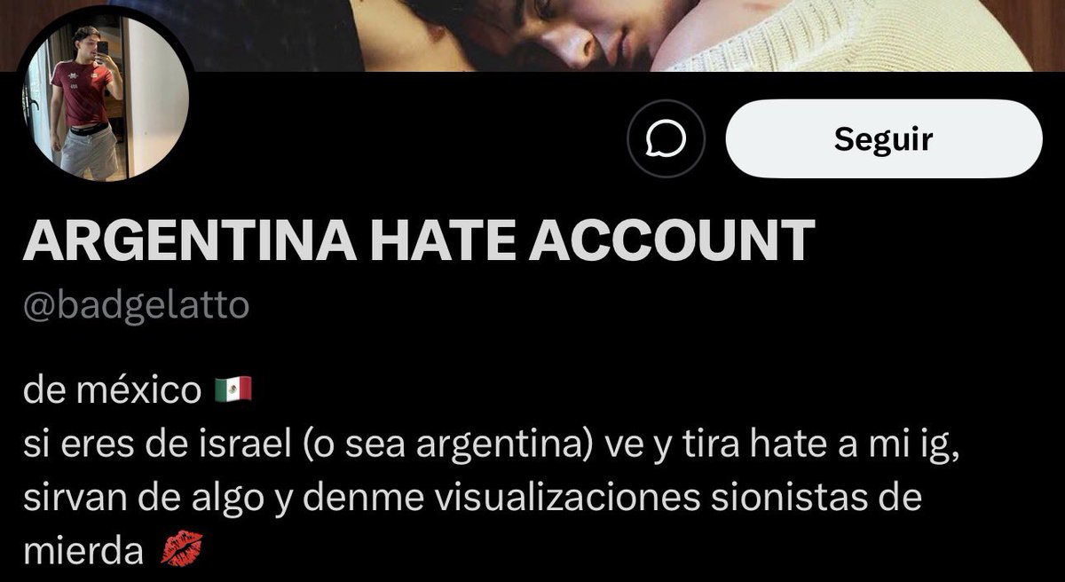 aikssj_'s tweet photo. “(o sea argentina)” lo pendientes que están a nosotros para hacerse una cuenta y ponerse de nombre ARGENTINA HATE ACCOUNT por dios ignorante, xenofobica y pelotuda 😭 https://t.co/tMItw9kAEG