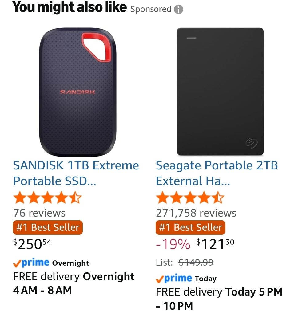 KelsoUSMC's tweet photo. @JayzTwoCents Still less expensive and twice the storage. 
Seagate will become the new standard for PC builders.  Yes or no? https://t.co/MTNixzju9v