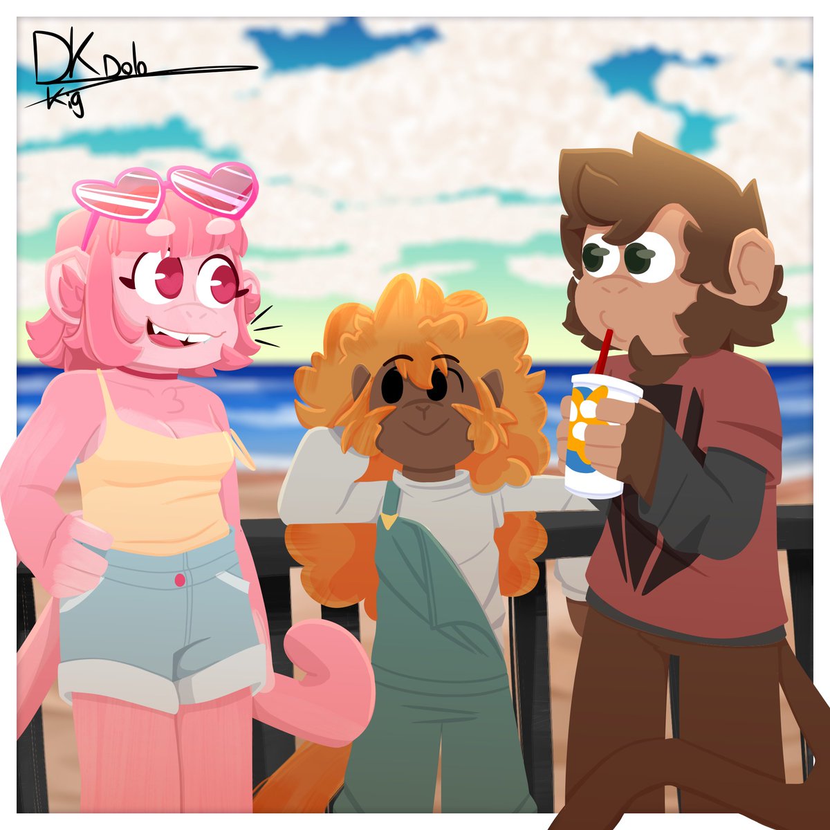 DoloKig_'s tweet photo. artfight 21 (holly, bug bug, and monkey dolo (holideye, StxBug, and DoloKig)) https://t.co/Og5QOpQBSQ
