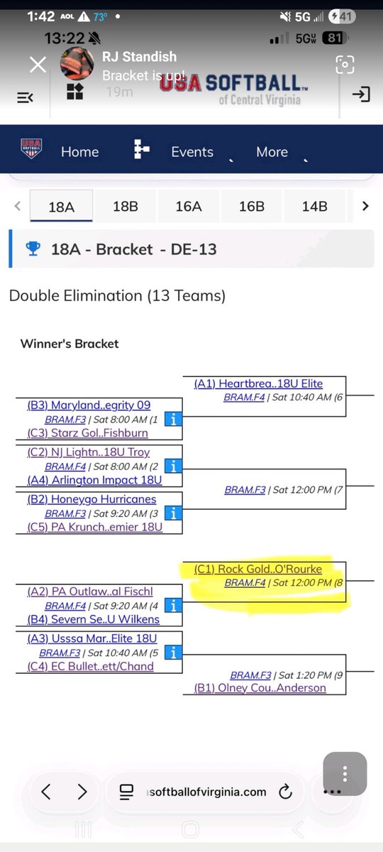 jaylyn_softball's tweet photo. Great start at USA Eastern Nationals in Virginia! My team and I went 4-0 in pool play, which seeded us 1st. I had 2 wins and 1 save with 13.2 IP, 16 strikeouts, and only 1 walk. Tomorrow starts bracket play! @CoachFoyeFDU @FDUKnightsSB https://t.co/b2DGKd5uTe
