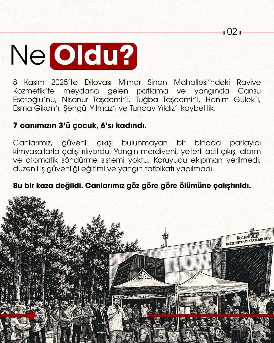 DilovasiAileler's tweet photo. Davamız boyunca, Ne oldu?, Nerede oldu?, Ne zaman oldu? Ve Neden Adalet Nöbeti tutuyoruz herkesin öğrenmesi için bu bilgi notunu sizlerle paylaşıyoruz. Bizden aldıkları 7 canımızı geri getiremeyeceğiz ancak ne onları bizden alanların ne de onlara göz yuman kamu görevlilerinin cezasızlıkla ödüllendirilmesini istemiyoruz.  
#DilovasıİçinAdalet