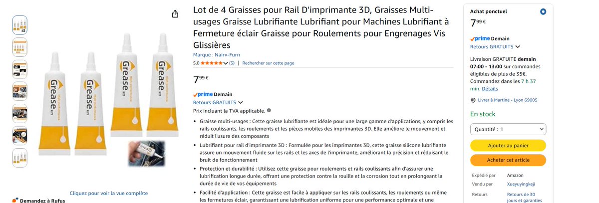 Rayan122Ytb's tweet photo. @Endtente93 @premium_userr @LeoTechMaker Tu n'a pas compris 
Regarde par exemple cette graisse 
C'est exactement le MÊME 
Mais plus chère sur Amazon car revendeur donc marge

Alors qu'à la source sur Aliexpress tu supprimes cette marge d'enculé pour exactement le même produit en plus d'avoir un plus gros lot. https://t.co/pJhprXvI2E