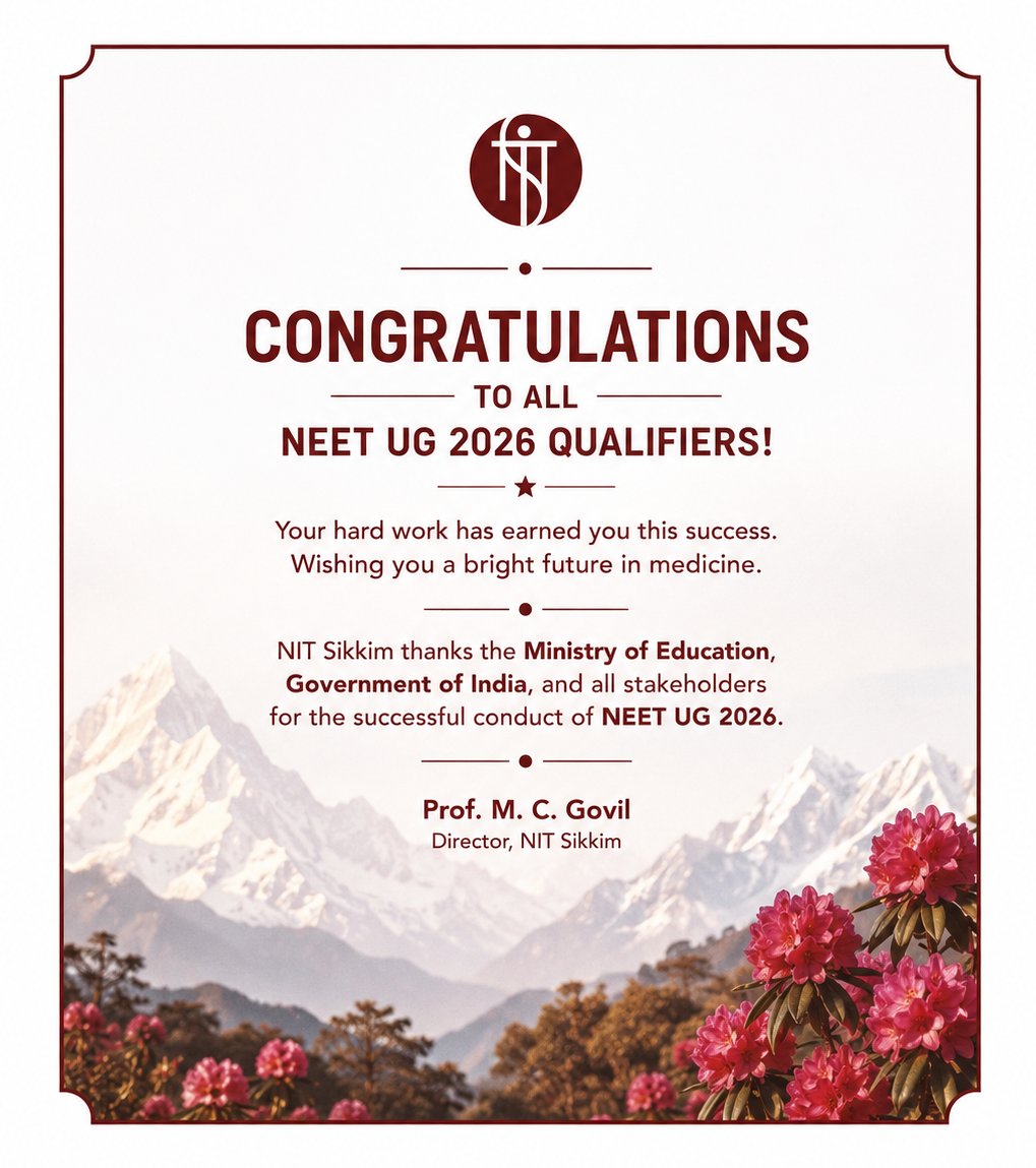 NITSIKKIM1's tweet photo. #Congratulations #NEET2026 #FutureDoctors #MedicalEducation #NITSikkim https://t.co/GE3AkDMvqg